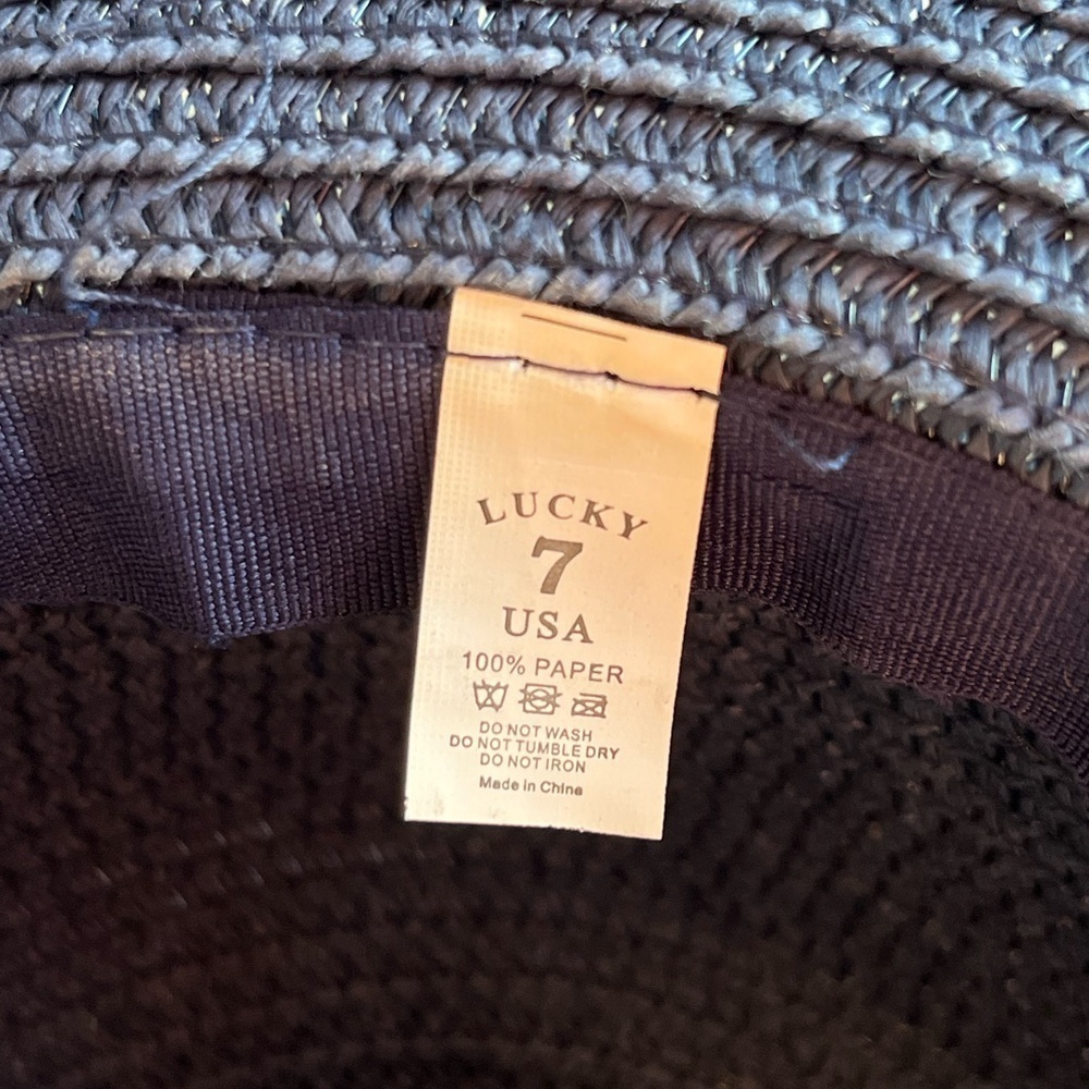 Lucky 7 Women Wide Brim Two Tone 100% Paper, Straw, Floppy Beach Hat - Picture 11 of 13